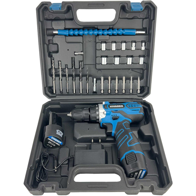 کیت دریل پیچ گوشتی شارژی ویوارکس مدل VR12V-2A-BLUE